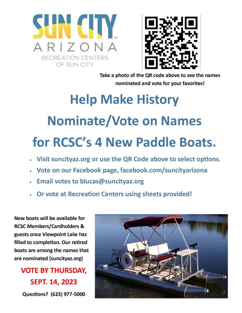 Vote for your favorite paddle boat names!